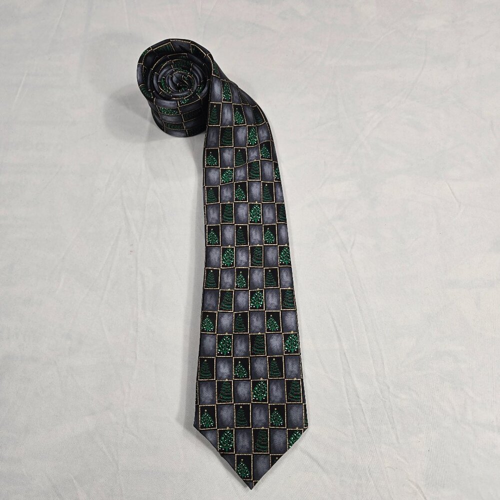 Christmas Necktie Joseph & Feiss Men's Silk Necktie Christmas‎ Tree Pattern